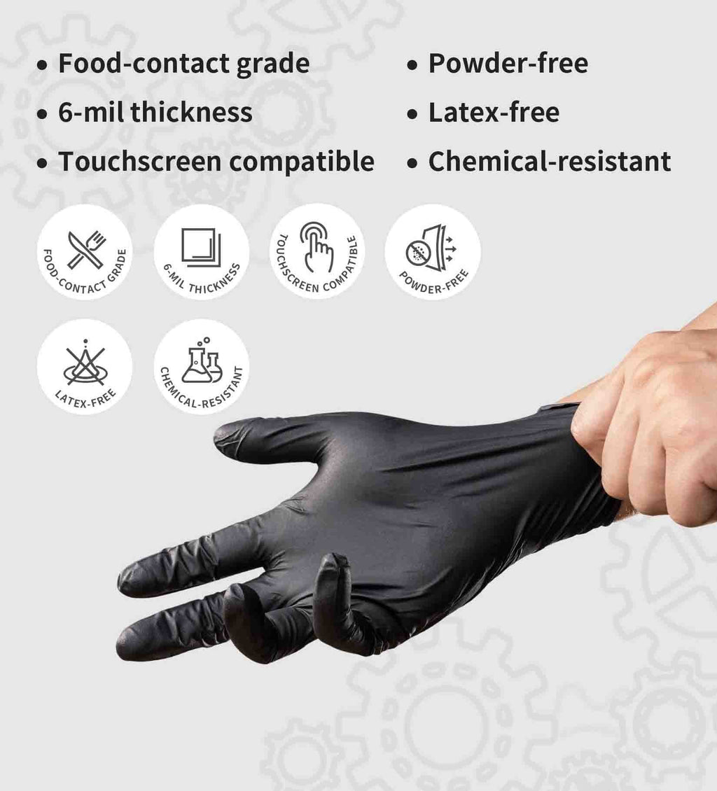 🔥NEW YEAR SALE🔥100/50PCS Black Nitrile Disposable Glove