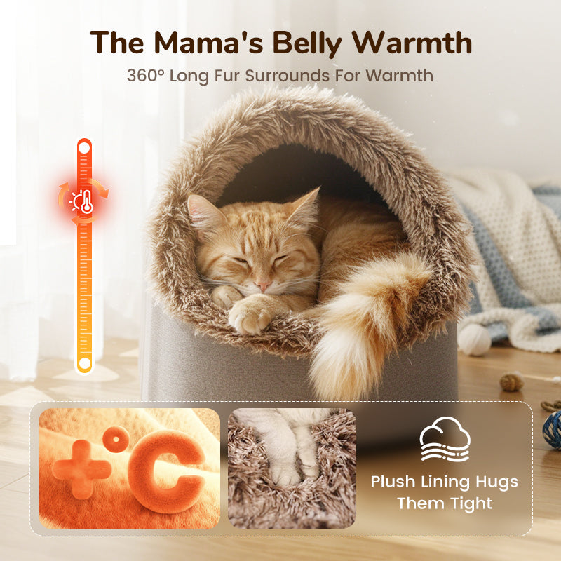 🎁 50%OFF! 💥🐾 Winter Warm Pet Cave Bed – Cozy Den for Cats & Small Dogs ❄️❤️