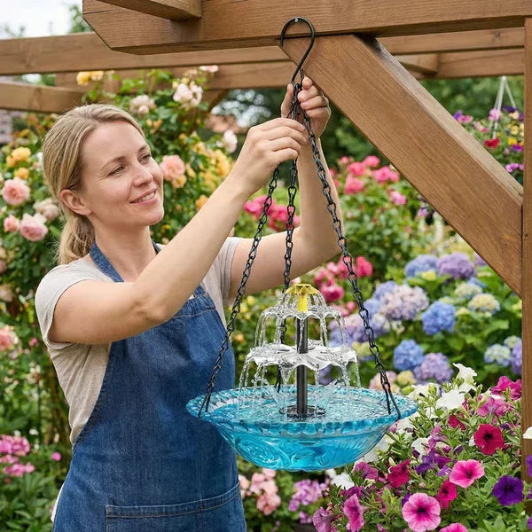 🔥💐SPRING DAY SALE- 50% OFF⚡50K+ SOLD!🐦Solar Cascade Hanging Bird Bath Fountain