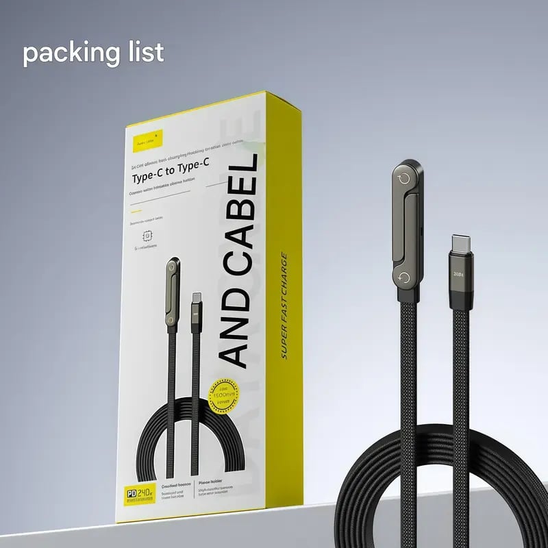 🏆⚡2-in-1 Fast Charging Cable with Adjustable Phone Stand