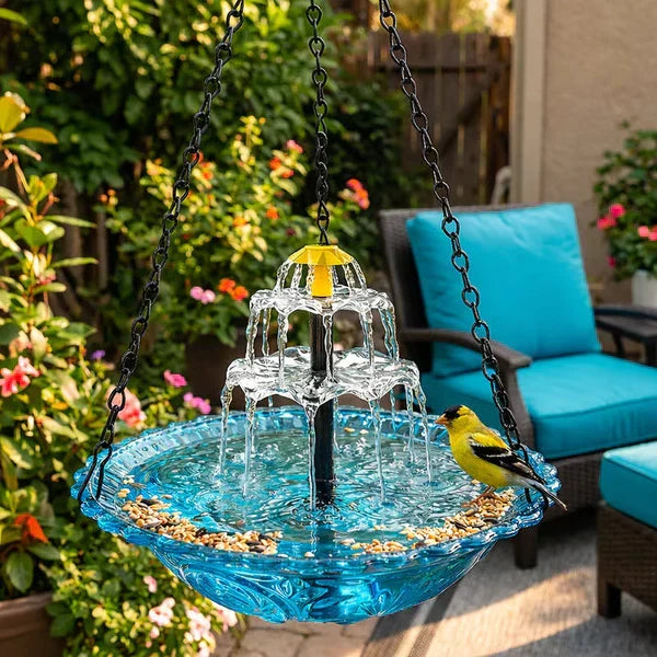 🔥💐SPRING DAY SALE- 50% OFF⚡50K+ SOLD!🐦Solar Cascade Hanging Bird Bath Fountain
