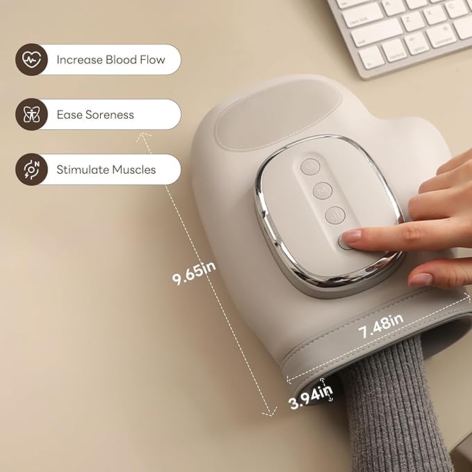 🔥Portable Hand Massager with Heat & Compression, Wireless 3 Modes for Carpal Tunnel Relief