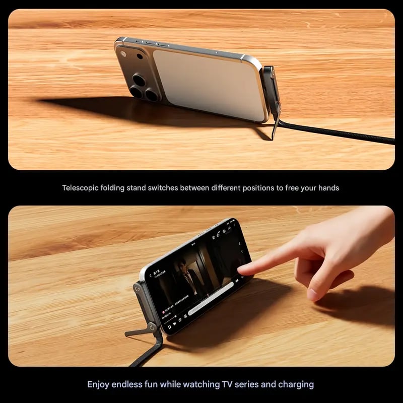 🏆⚡2-in-1 Fast Charging Cable with Adjustable Phone Stand