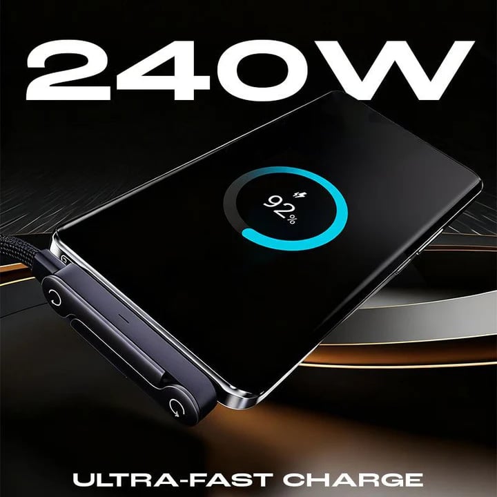 🏆⚡2-in-1 Fast Charging Cable with Adjustable Phone Stand