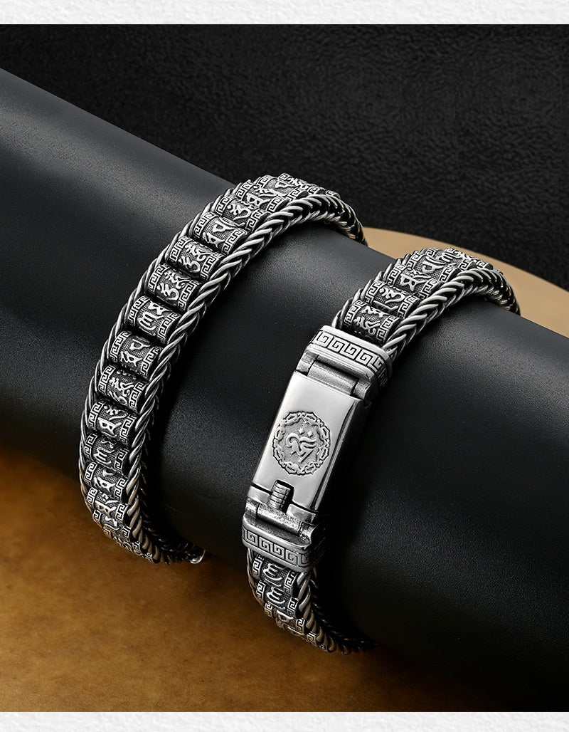 💎 50% OFF! 💎 Tibetan Prayer Wheel Bracelet – 925 Sterling Silver, Lucky Charm & Valentine's Day Gift