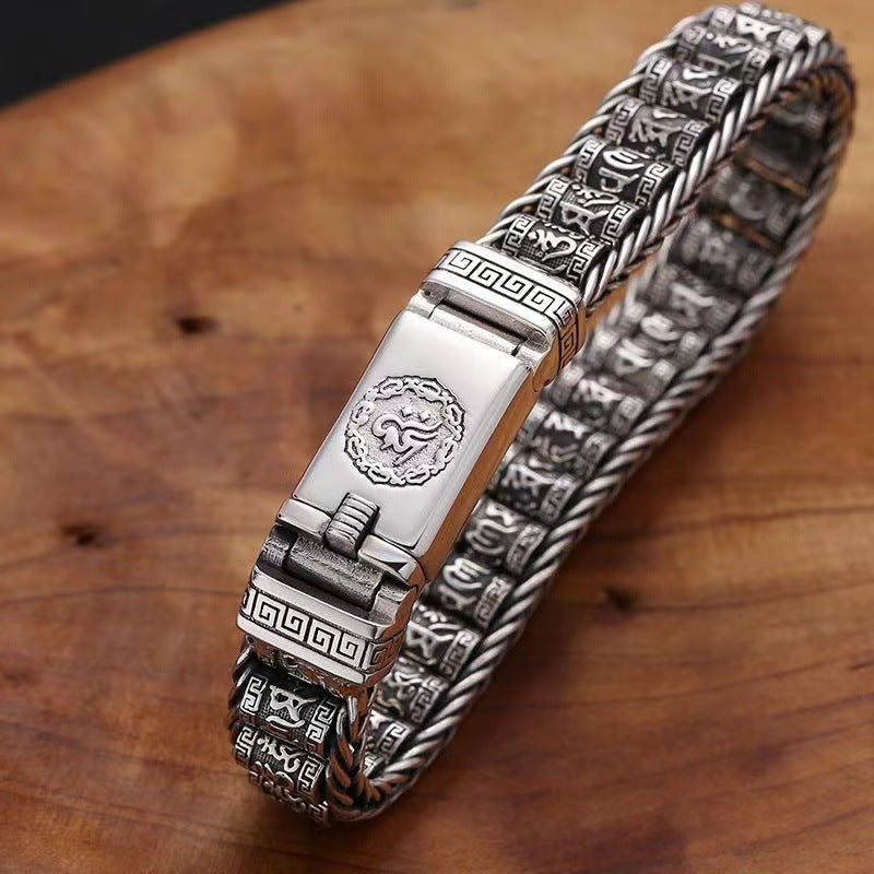 💎 50% OFF! 💎 Tibetan Prayer Wheel Bracelet – 925 Sterling Silver, Lucky Charm & Valentine's Day Gift