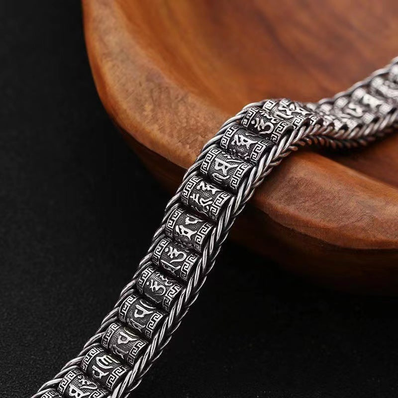 💎 50% OFF! 💎 Tibetan Prayer Wheel Bracelet – 925 Sterling Silver, Lucky Charm & Valentine's Day Gift