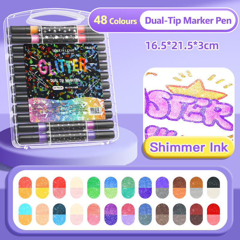 🎁Dual-Tip Glitter Marker Pen