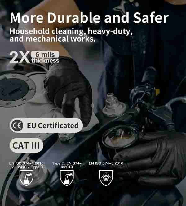 🔥NEW YEAR SALE🔥100/50PCS Black Nitrile Disposable Glove