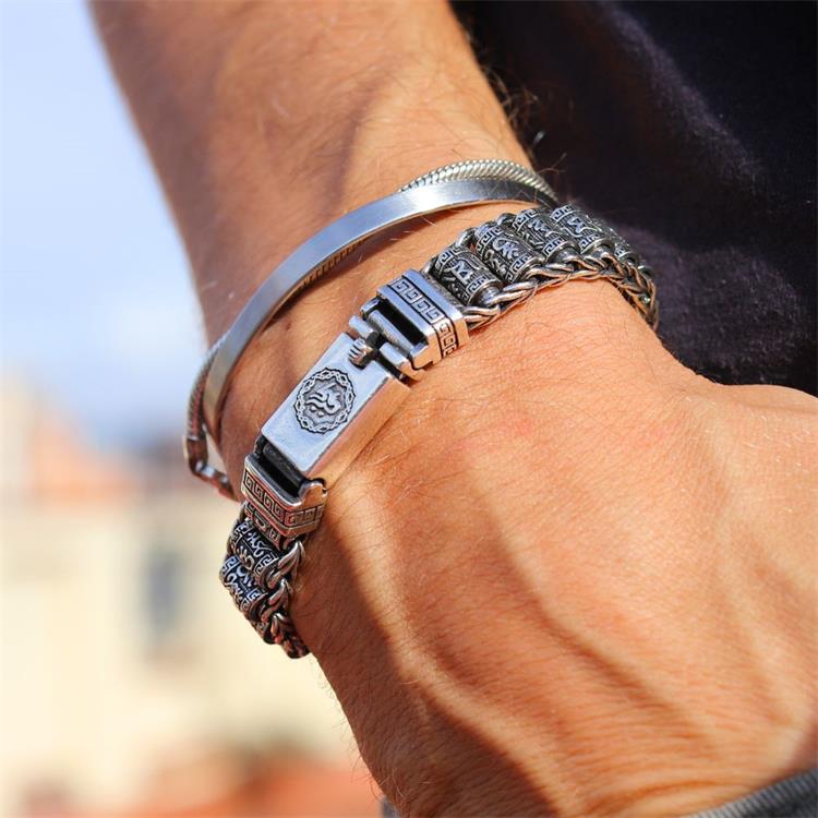 💎 50% OFF! 💎 Tibetan Prayer Wheel Bracelet – 925 Sterling Silver, Lucky Charm & Valentine's Day Gift