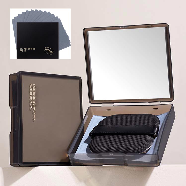 🔥BUY 1 GER 1 FERR🔥100PCS Facial Oil-control Paper with Mirror and Puff