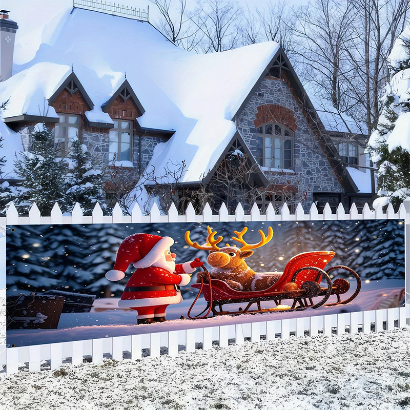 Outdoor Merry Christmas Hanging Banner