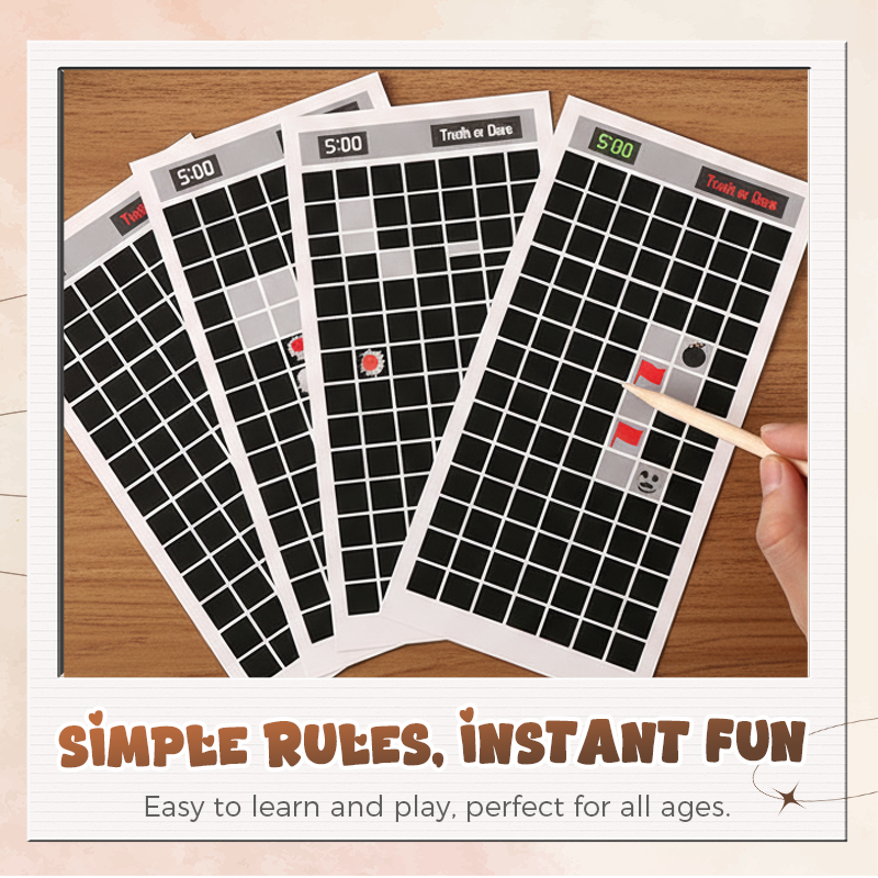 Interactive Minesweeper Scratch-Off Game Set