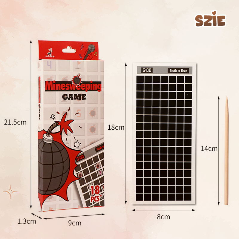 Interactive Minesweeper Scratch-Off Game Set