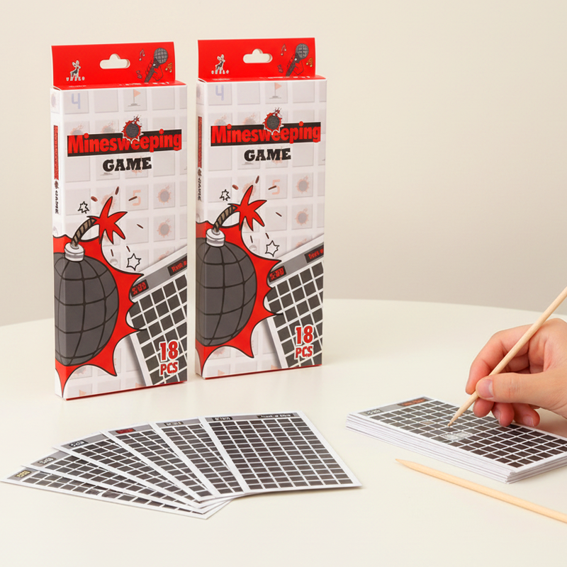 Interactive Minesweeper Scratch-Off Game Set