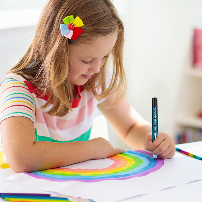 🎅Christmas Special Deals⚡50K+ SOLD!🎁Double Outline Glitter Coloring Pen Set