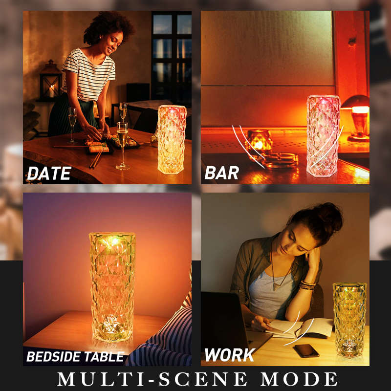 🎁The perfect gift🎁Touching Control Rose Crystal Lamp