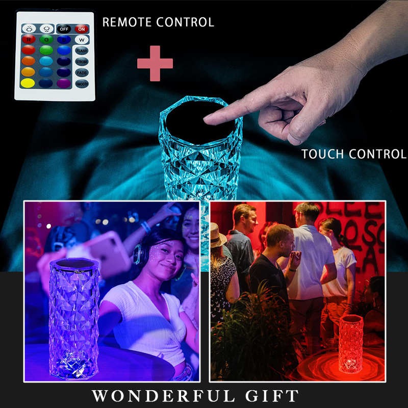 🎁The perfect gift🎁Touching Control Rose Crystal Lamp