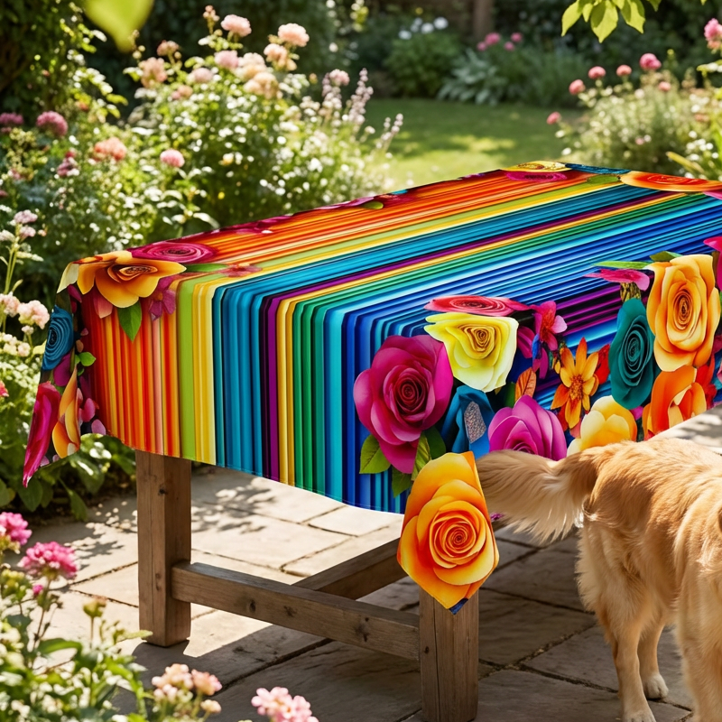 Waterproof Floral Print Tablecloth for Dining & Parties