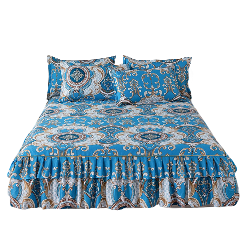 💐Multi-Size 3-Piece Floral Ruffled Bed Skirt Set