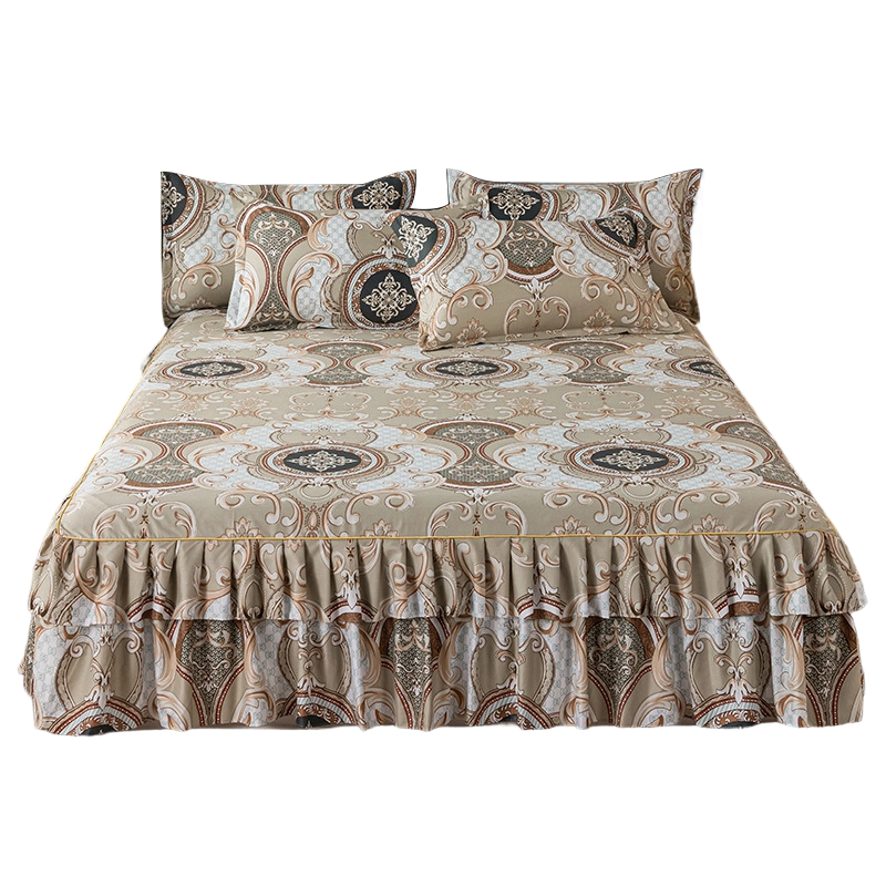 💐Multi-Size 3-Piece Floral Ruffled Bed Skirt Set