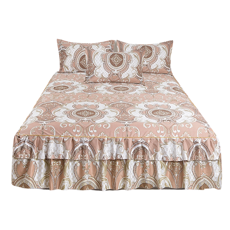 💐Multi-Size 3-Piece Floral Ruffled Bed Skirt Set