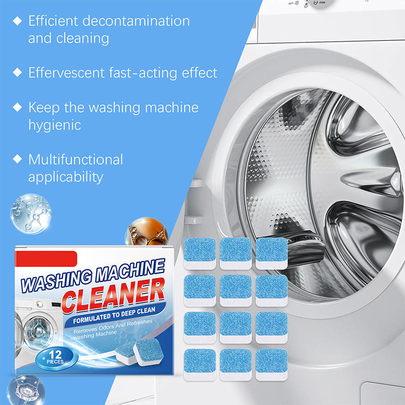 📢📢50%  OFF !! ⏰Powerful Washing Machine Cleaner Tablets - 12 Counts
