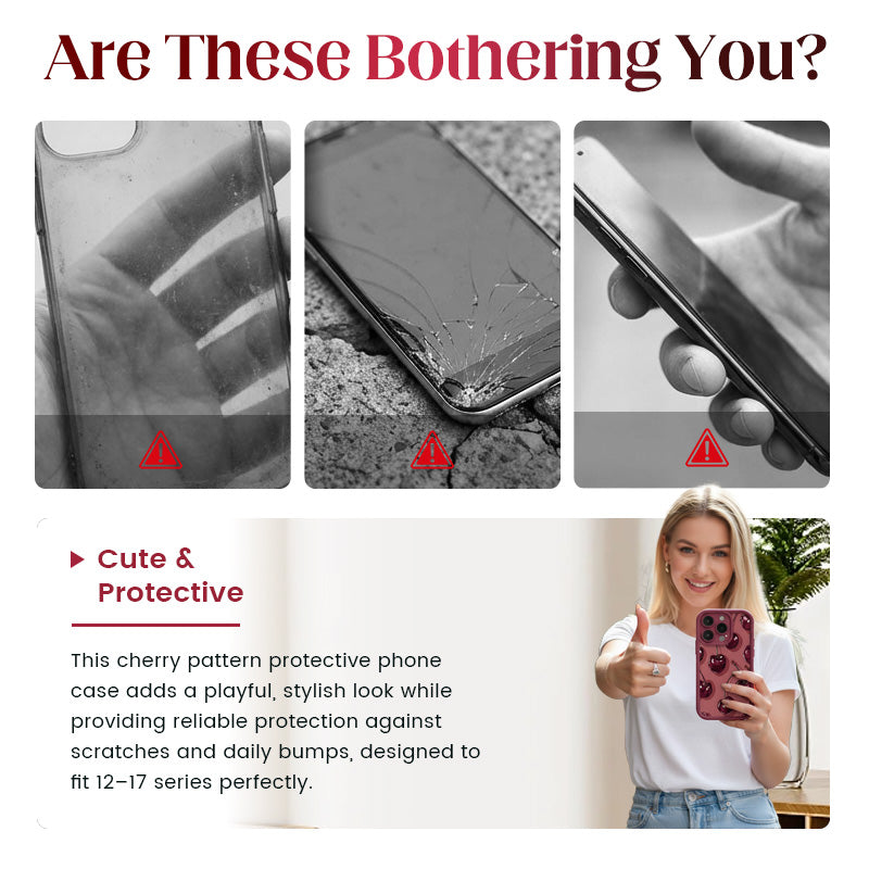 🍒Cherry Pattern Protective Phone Case for 12-17 Series