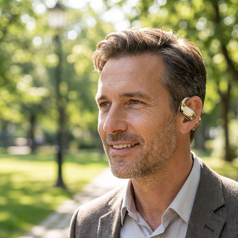 🌀【Wireless open-ear headphones】— With air conduction technology✨, 🎵 music enters your ears while the world  remains outside.💫🌍