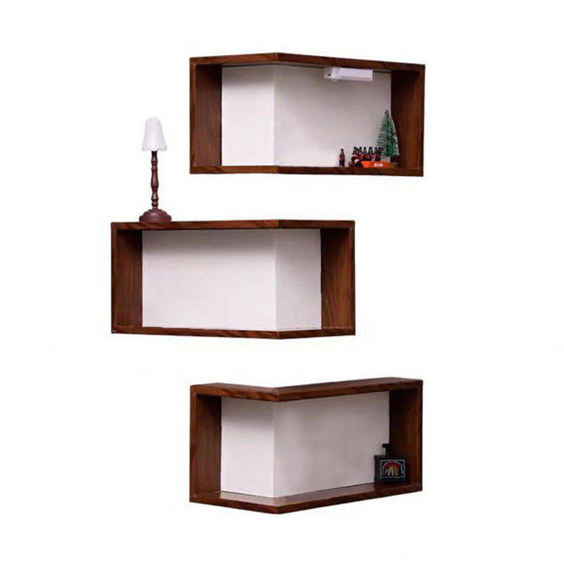 Rustic Wood Corner Wall Shelf
