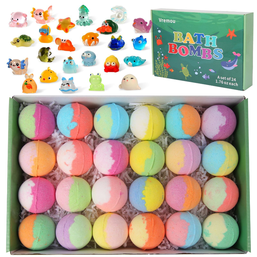 🎉🧼LAST DAY 50% OFF🛁 Natural Bath Bombs for Kids with Mega Bubbles & Surprise Inside 🥚✨