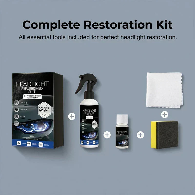 🚗 50% OFF NOW! 🔆 Headlight Restoration Kit – Instant Clarity, Safe Formula & UV Shield ✨
